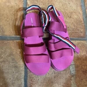 Tommy Hilfiger Fuchsia Sandals with Multicolor Strap